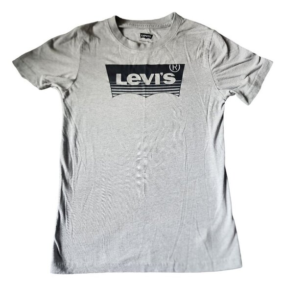 Levi's Short Sleeve Logo Tee Gray Black Youth Boys XL - Picture 1 of 3